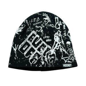 Hockey beanie cotton black/white